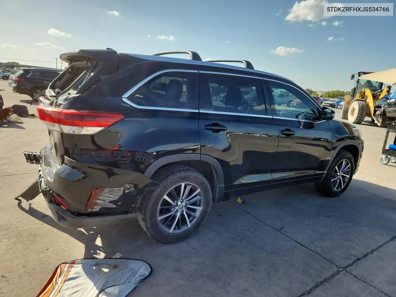 2018 TOYOTA HIGHLANDER VIN 5TDKZRFHXJS534766 — фото 3