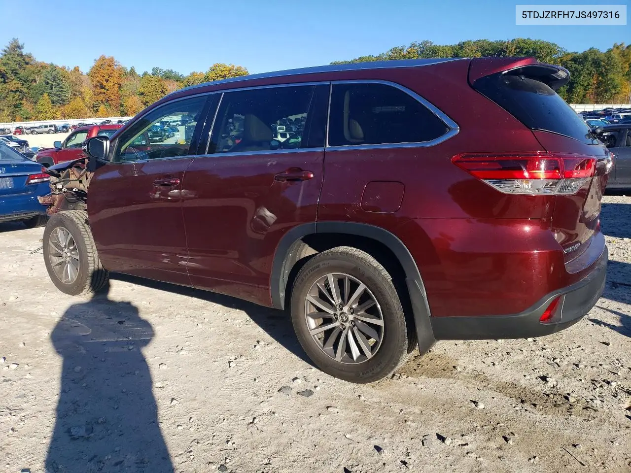 2018 TOYOTA HIGHLANDER VIN 5TDJZRFH7JS497316 — фото 2