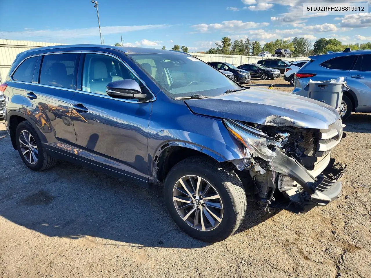 2018 TOYOTA HIGHLANDER VIN 5TDJZRFH2JS819912 — фото 4