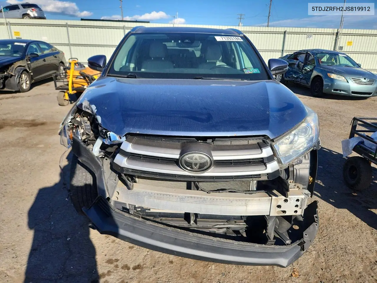 2018 TOYOTA HIGHLANDER VIN 5TDJZRFH2JS819912 — фото 5