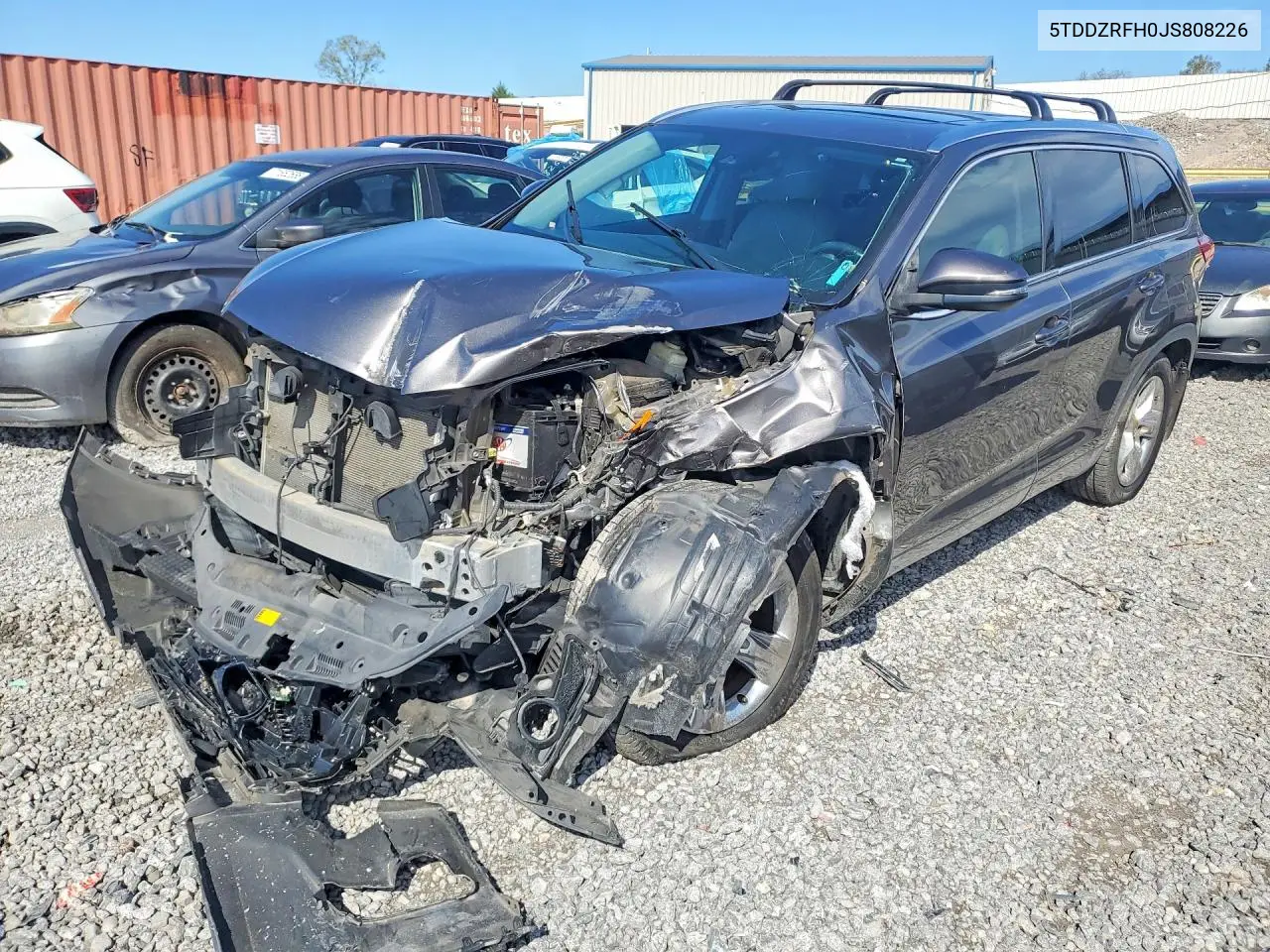 TOYOTA HIGHLANDER 2018, VIN 5TDDZRFH0JS808226