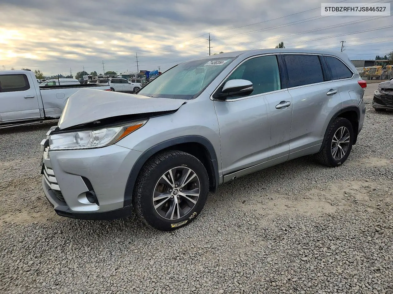 TOYOTA HIGHLANDER 2018, VIN 5TDBZRFH7JS846527