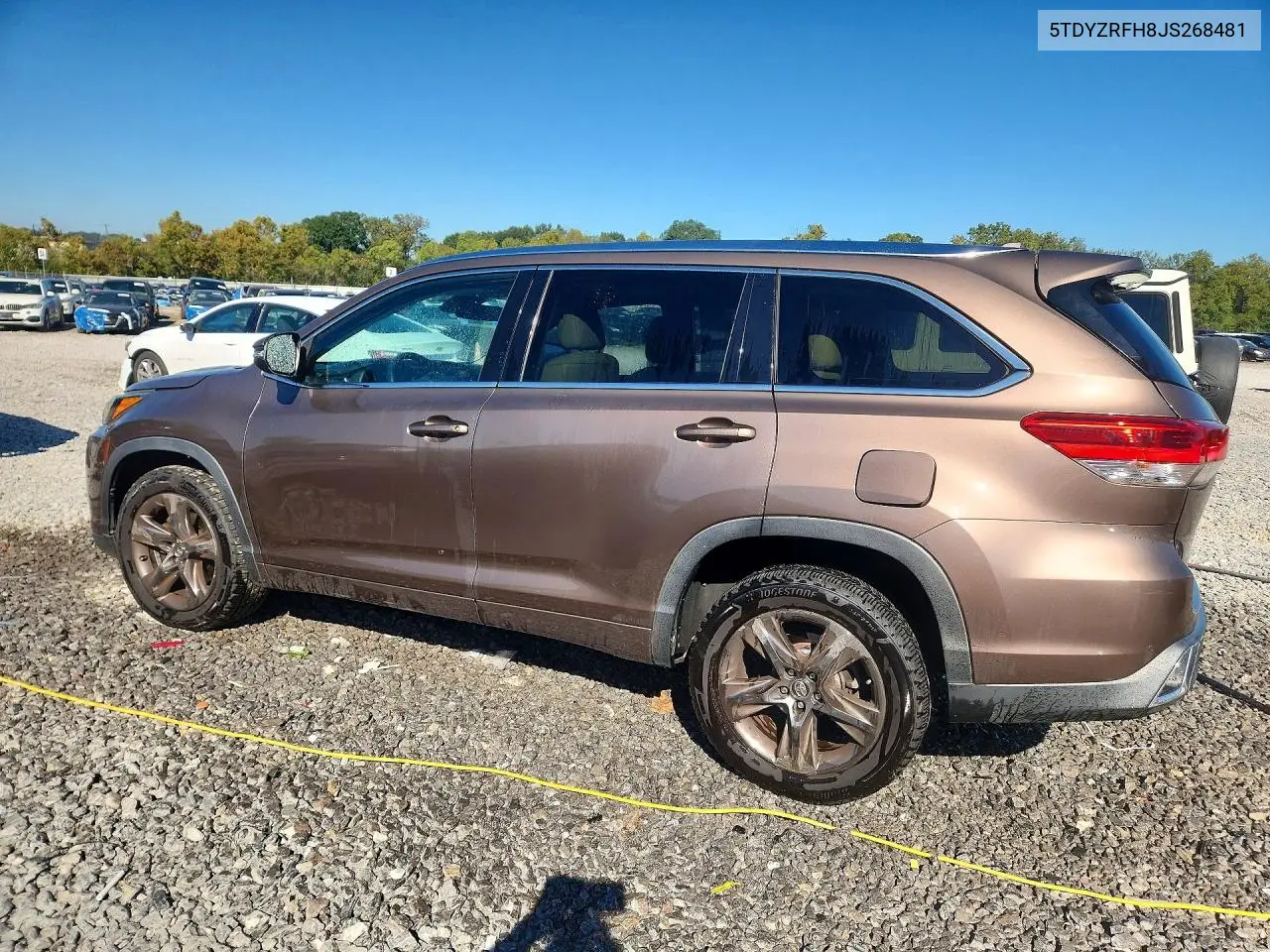 2018 TOYOTA HIGHLANDER VIN 5TDYZRFH8JS268481 — фото 2