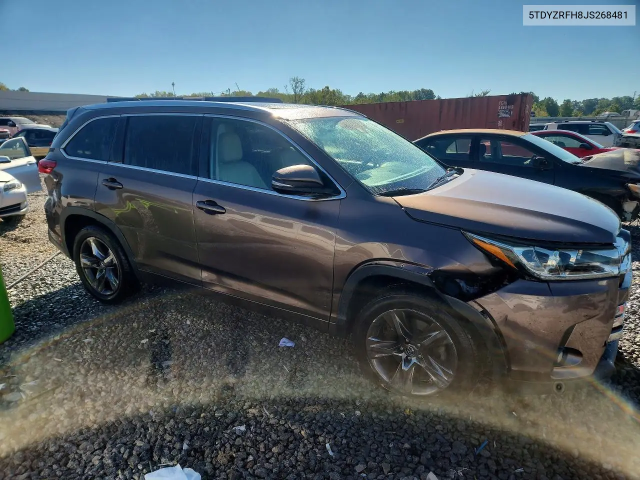2018 TOYOTA HIGHLANDER VIN 5TDYZRFH8JS268481 — фото 4