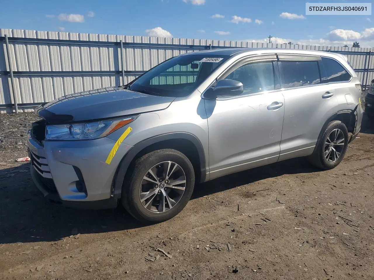 TOYOTA HIGHLANDER 2018, VIN 5TDZARFH3JS040691