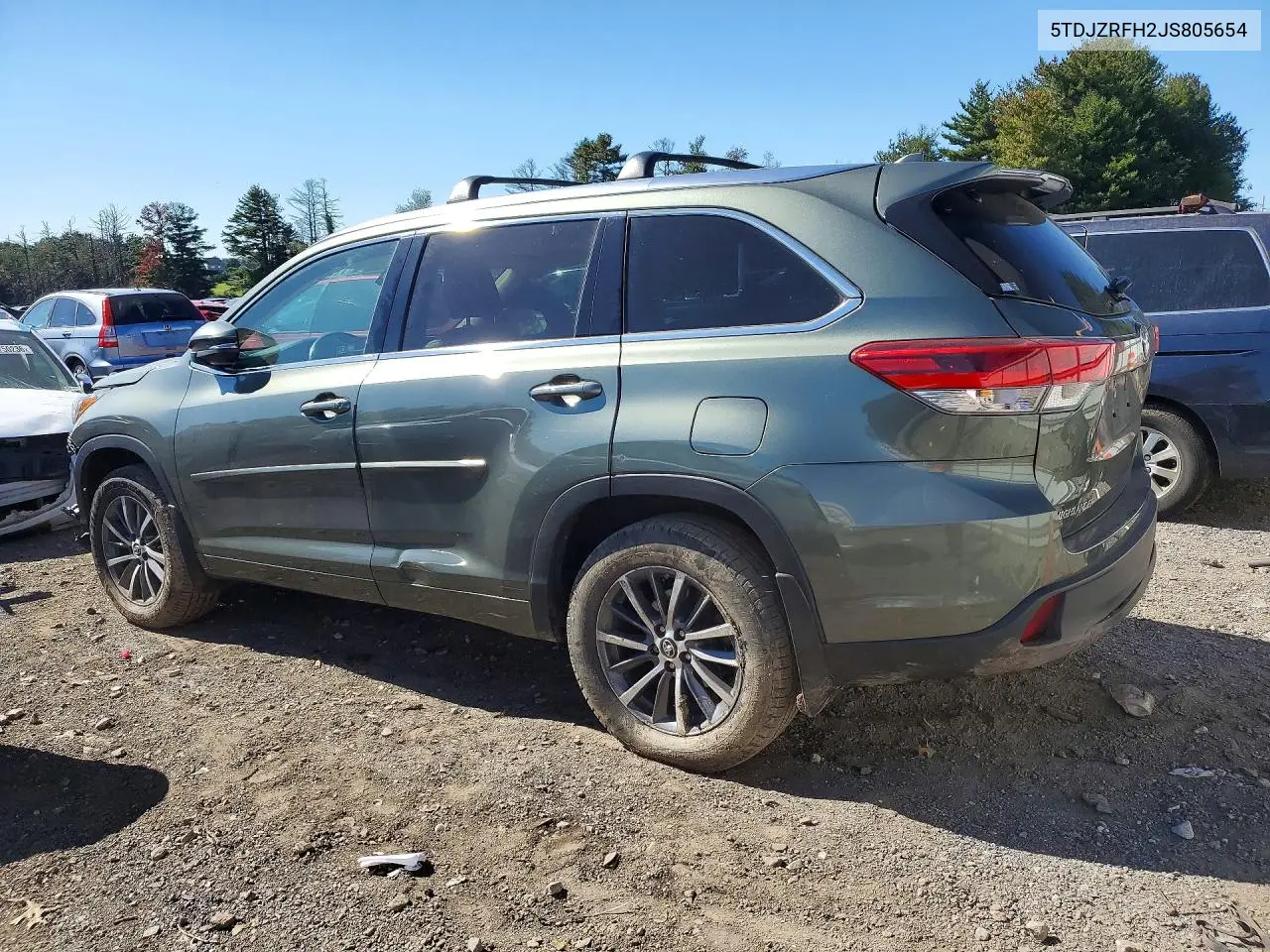 2018 TOYOTA HIGHLANDER VIN 5TDJZRFH2JS805654 — фото 2