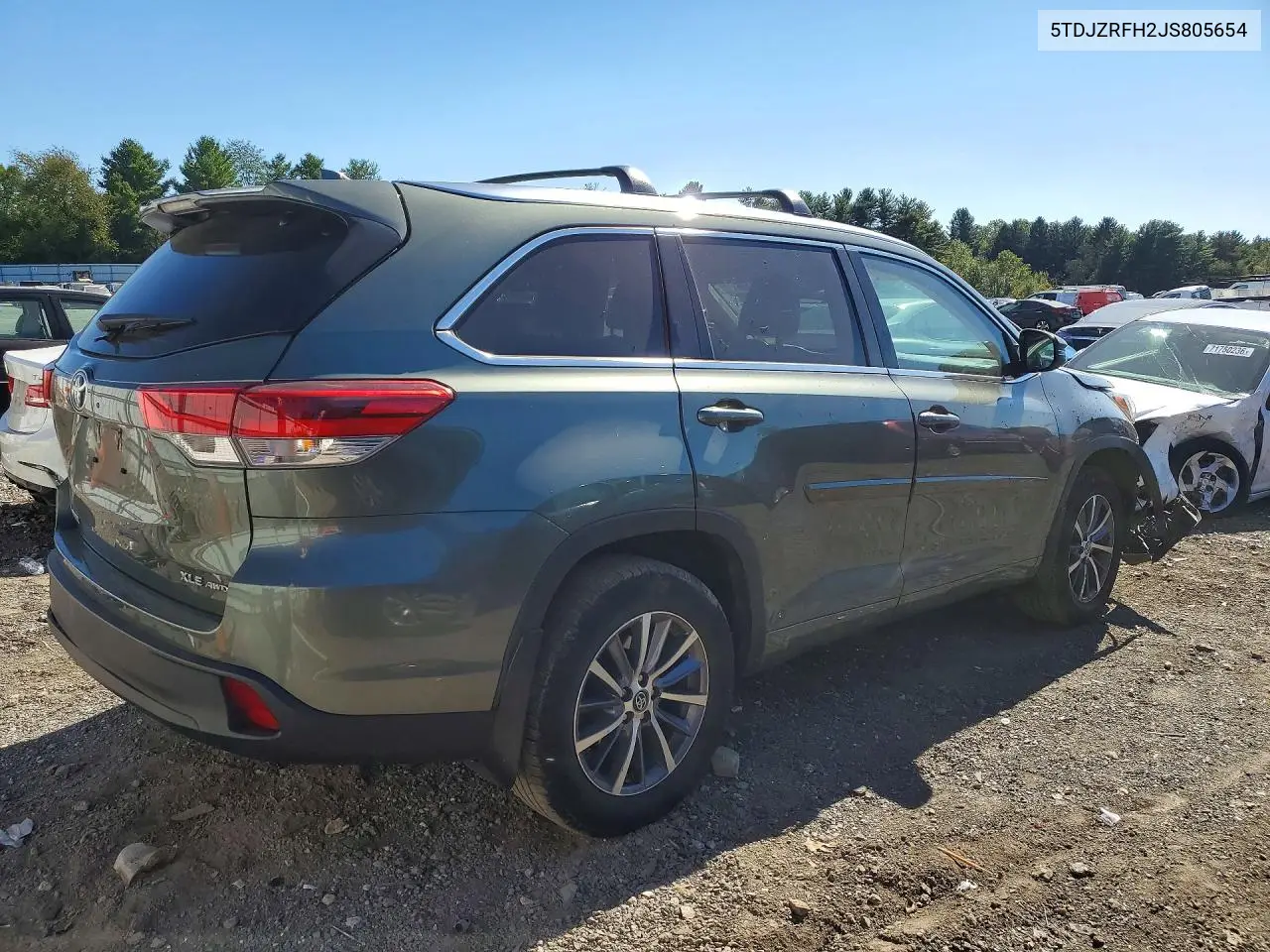 2018 TOYOTA HIGHLANDER VIN 5TDJZRFH2JS805654 — фото 3