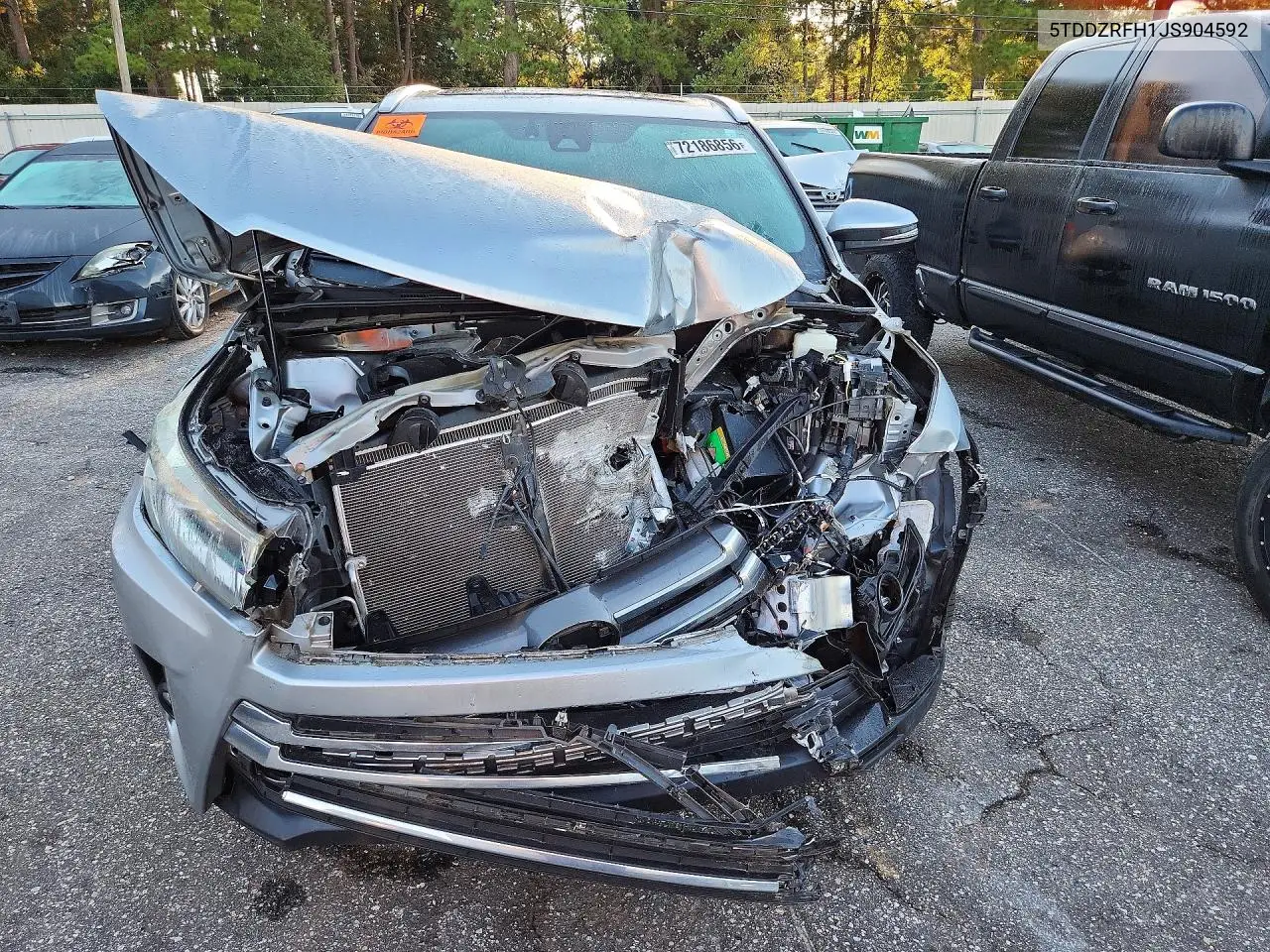 2018 TOYOTA HIGHLANDER VIN 5TDDZRFH1JS904592 — фото 5