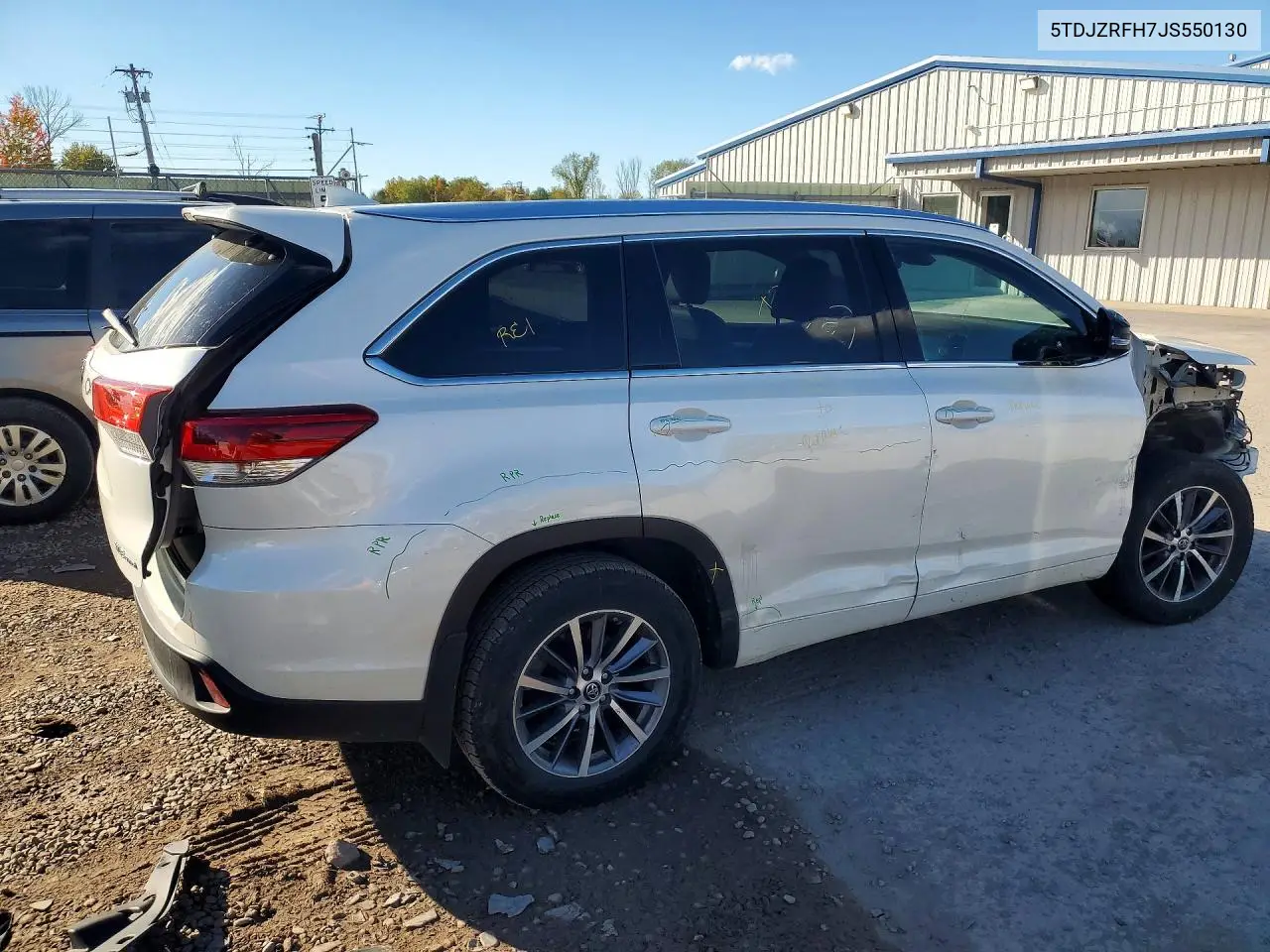 2018 TOYOTA HIGHLANDER VIN 5TDJZRFH7JS550130 — фото 3
