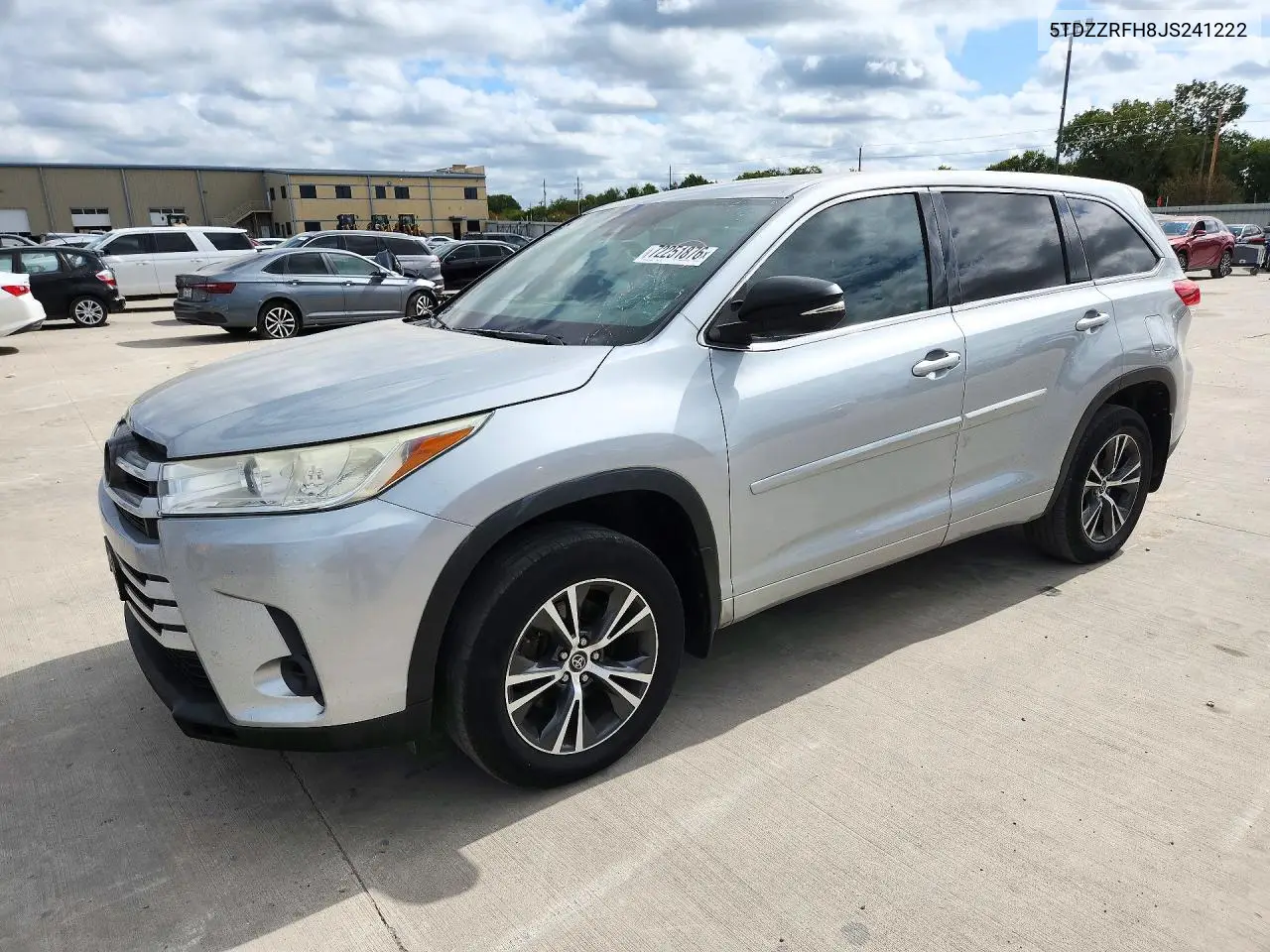 TOYOTA HIGHLANDER 2018, VIN 5TDZZRFH8JS241222