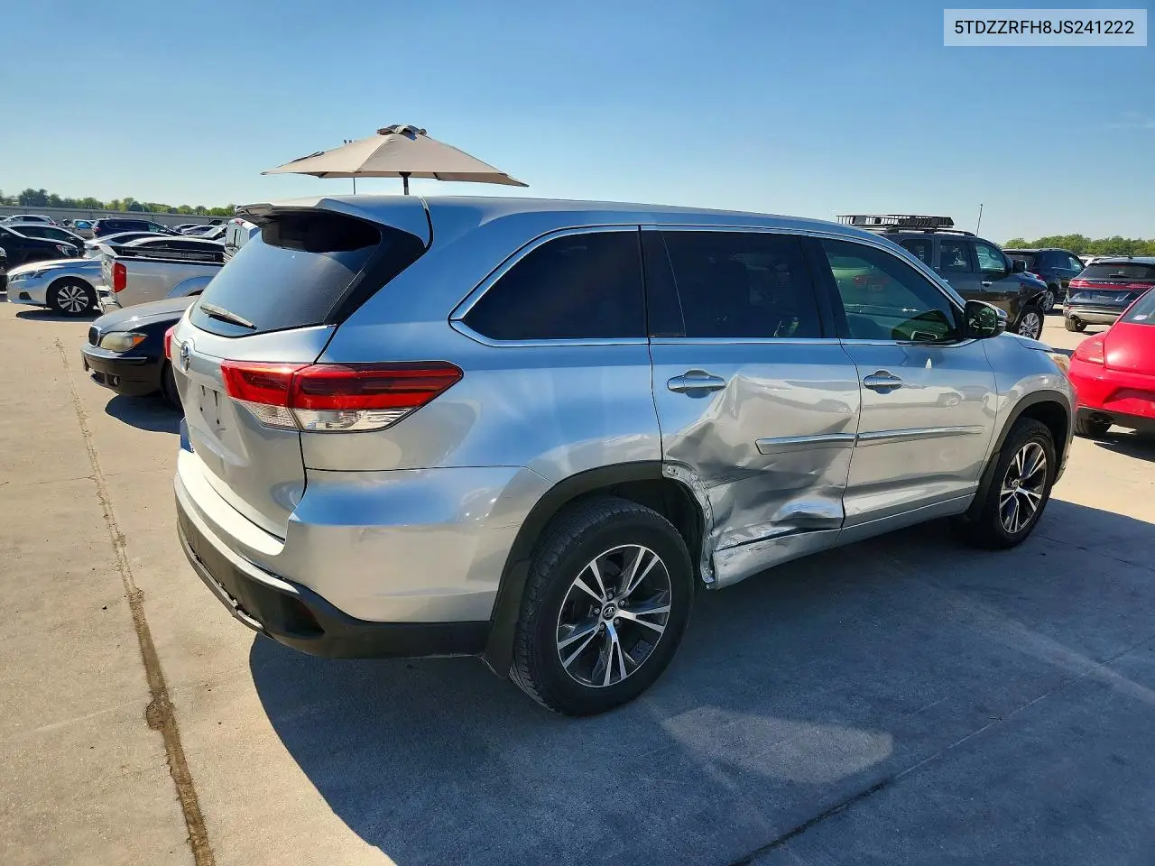 2018 TOYOTA HIGHLANDER VIN 5TDZZRFH8JS241222 — фото 3