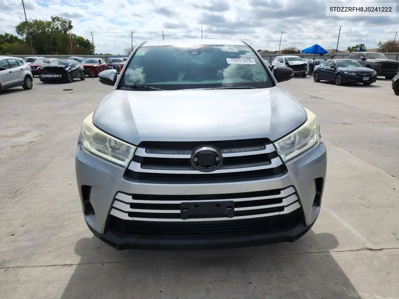 2018 TOYOTA HIGHLANDER VIN 5TDZZRFH8JS241222 — фото 5