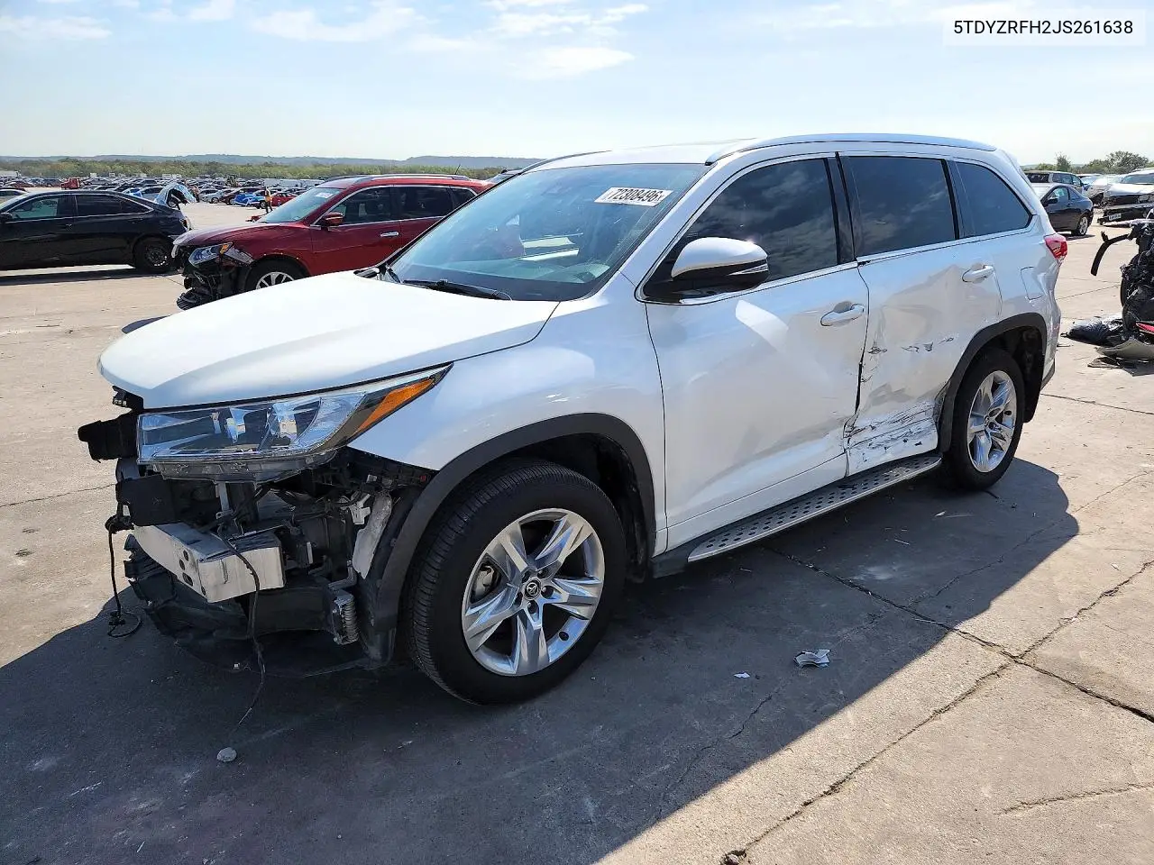 TOYOTA HIGHLANDER 2018, VIN 5TDYZRFH2JS261638