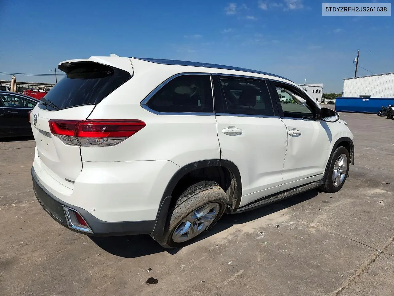 2018 TOYOTA HIGHLANDER VIN 5TDYZRFH2JS261638 — фото 3