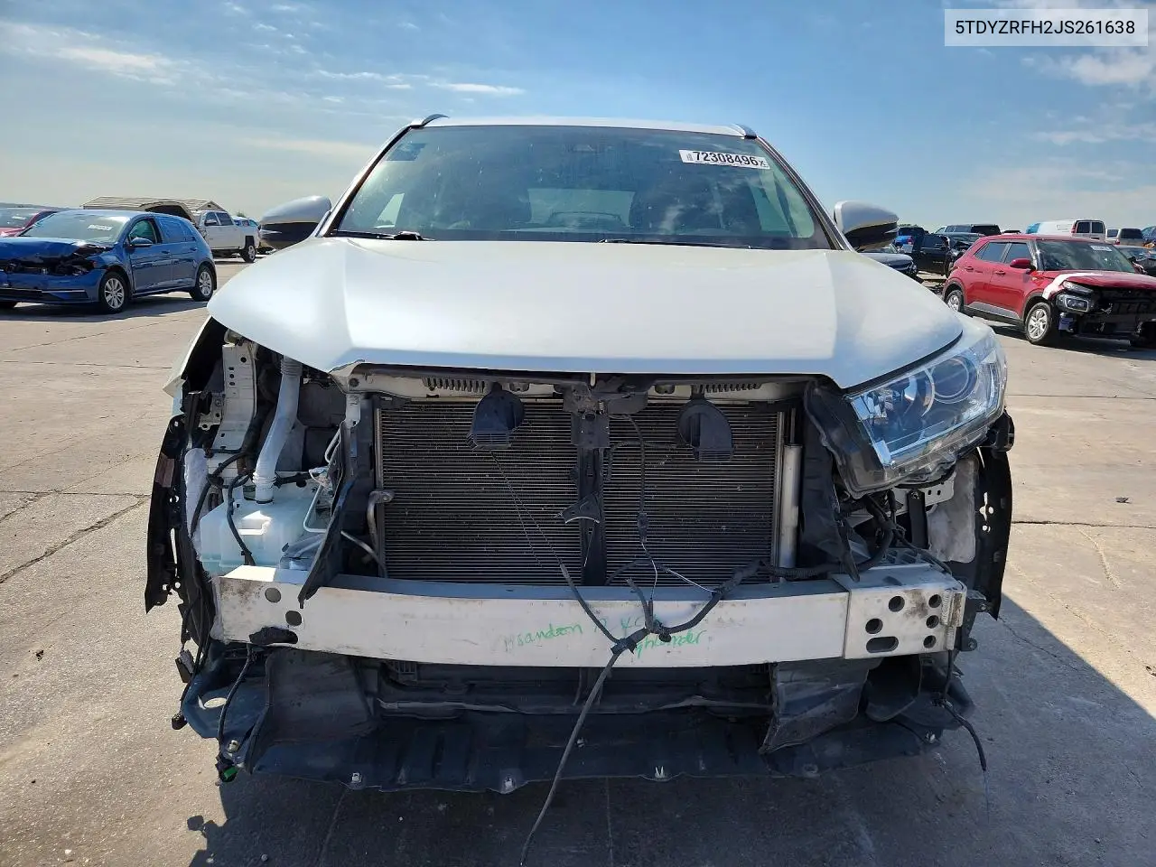 2018 TOYOTA HIGHLANDER VIN 5TDYZRFH2JS261638 — фото 5