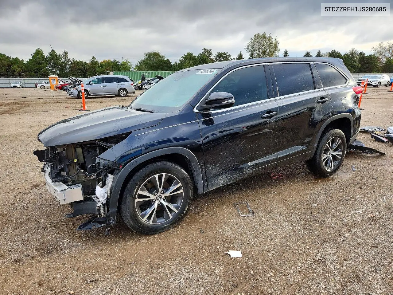 TOYOTA HIGHLANDER 2018, VIN 5TDZZRFH1JS280685