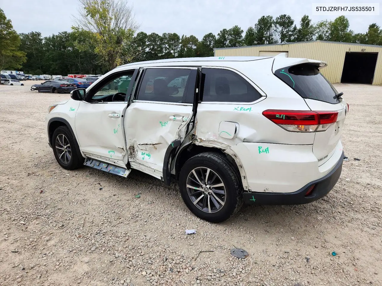 2018 TOYOTA HIGHLANDER VIN 5TDJZRFH7JS535501 — фото 2