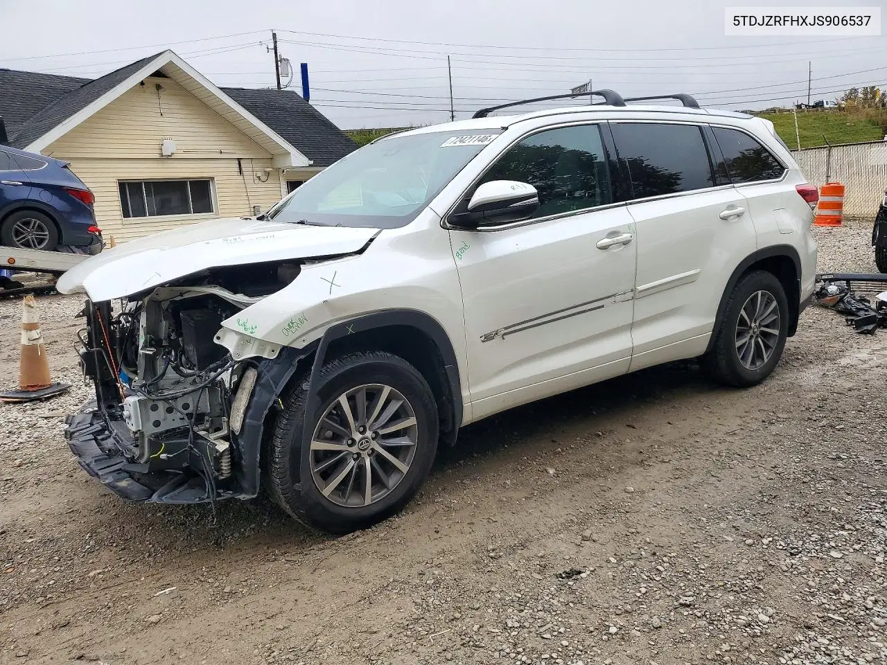TOYOTA HIGHLANDER 2018, VIN 5TDJZRFHXJS906537