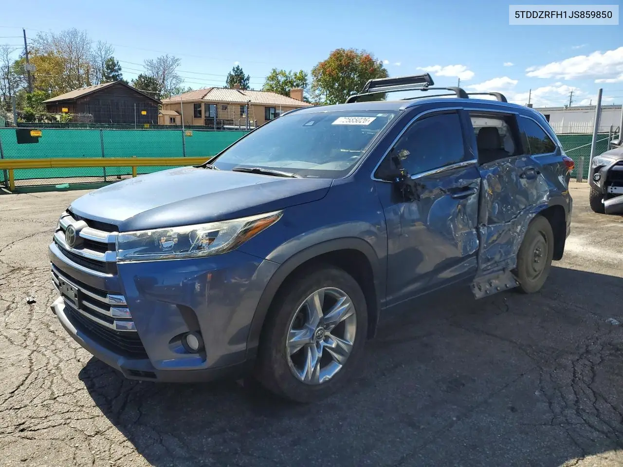 TOYOTA HIGHLANDER 2018, VIN 5TDDZRFH1JS859850