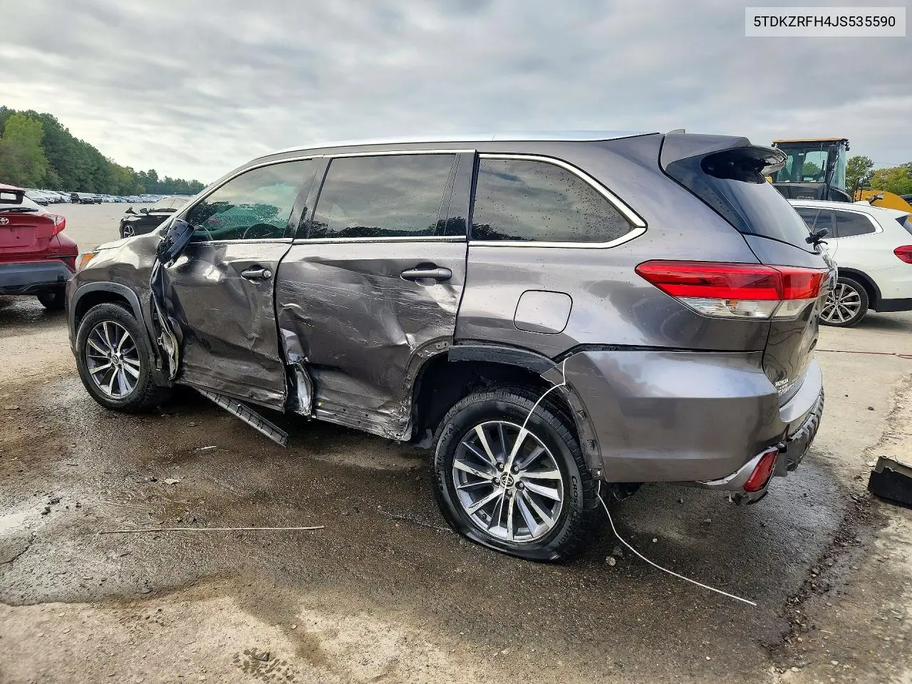 2018 TOYOTA HIGHLANDER VIN 5TDKZRFH4JS535590 — фото 2
