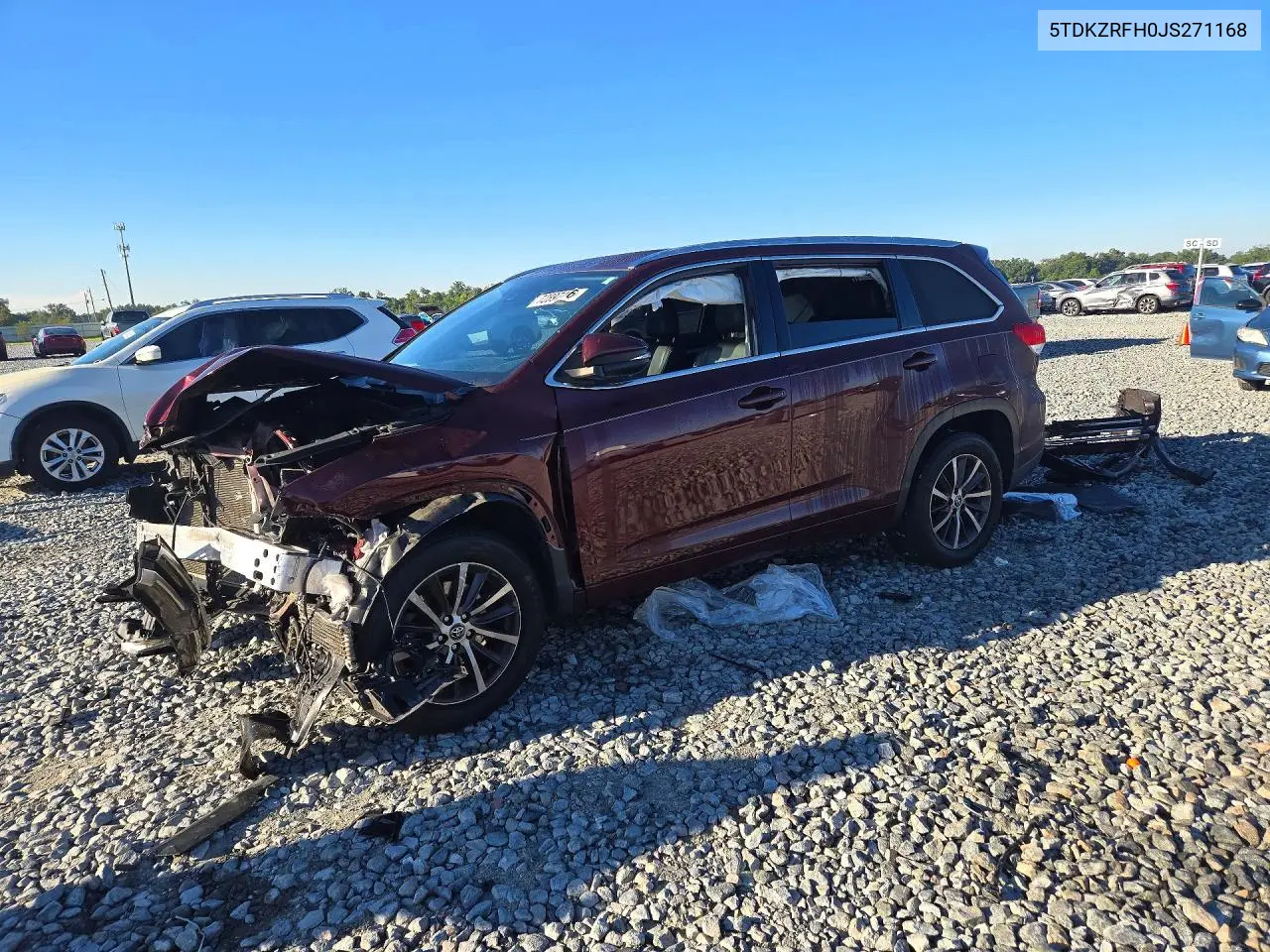 TOYOTA HIGHLANDER 2018, VIN 5TDKZRFH0JS271168
