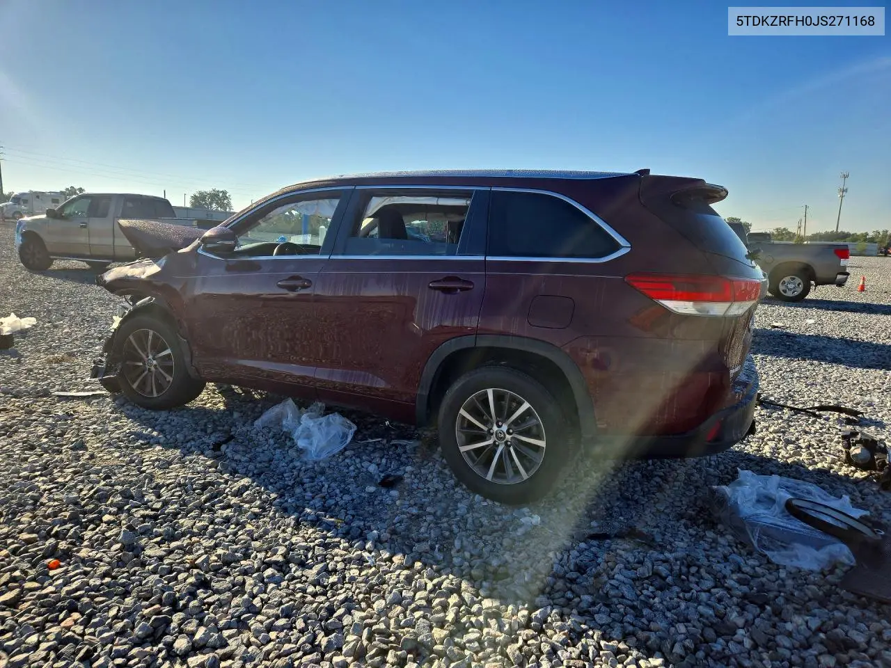 2018 TOYOTA HIGHLANDER VIN 5TDKZRFH0JS271168 — фото 2