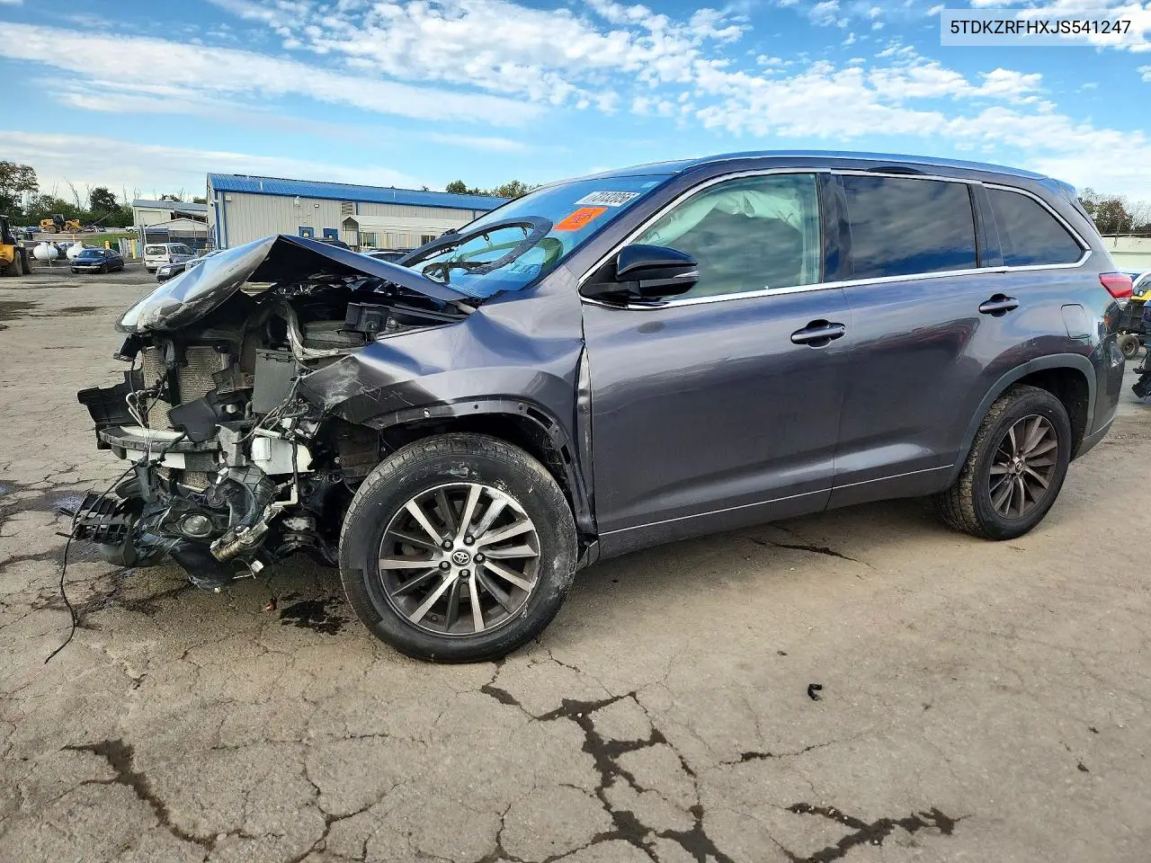 TOYOTA HIGHLANDER 2018, VIN 5TDKZRFHXJS541247
