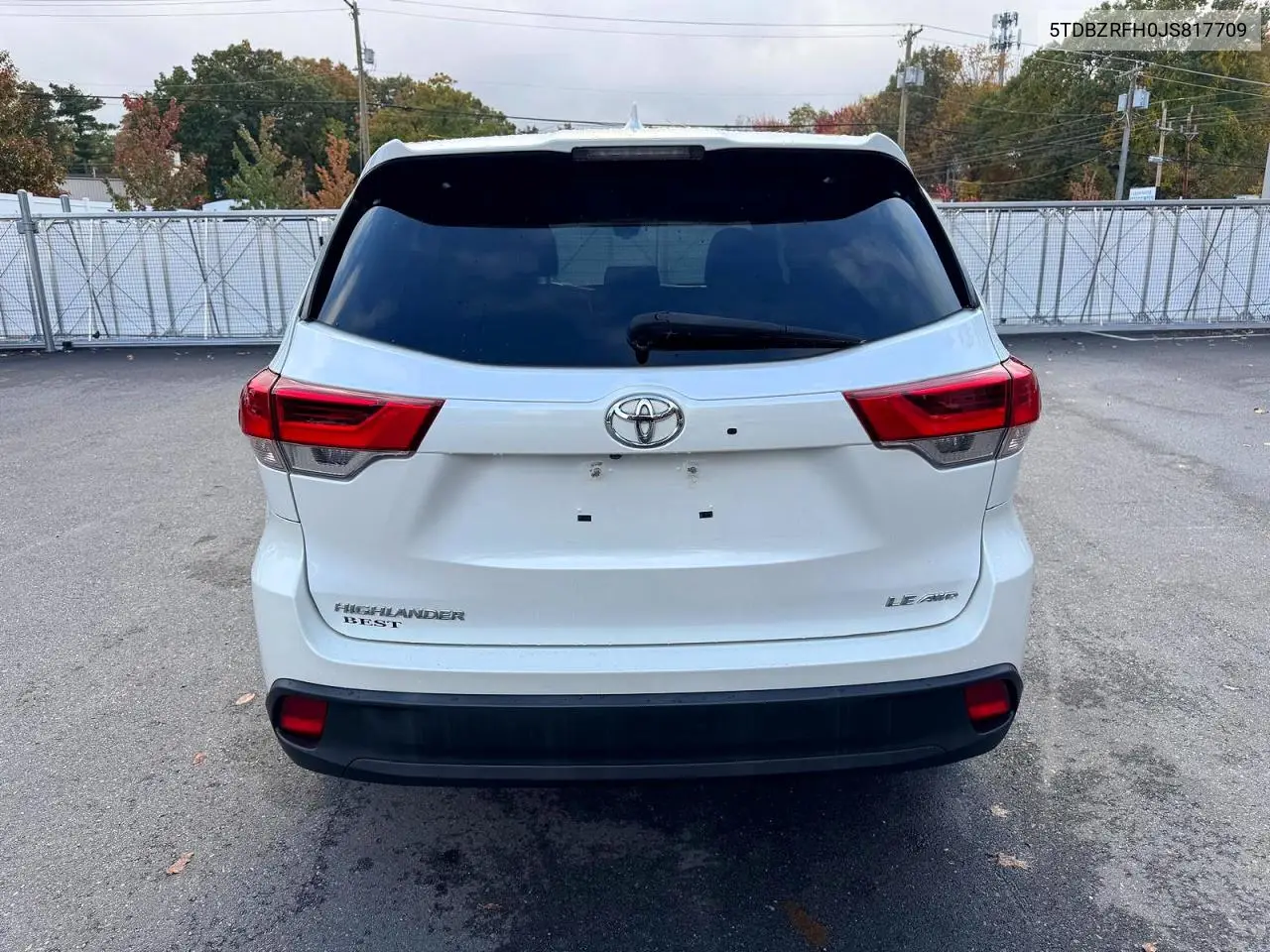 2018 TOYOTA HIGHLANDER VIN 5TDBZRFH0JS817709 — фото 5