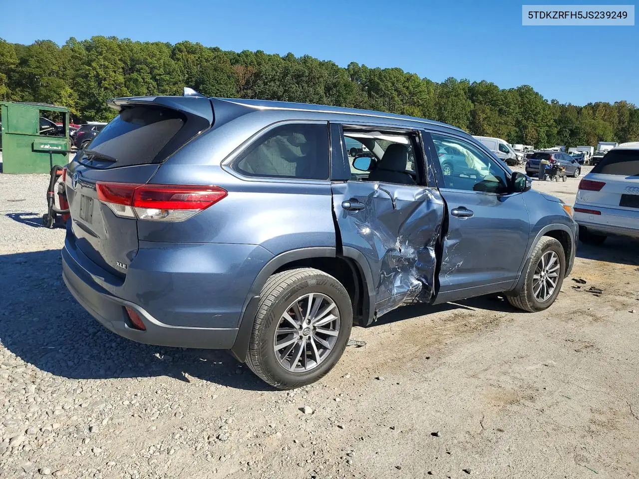 2018 TOYOTA HIGHLANDER VIN 5TDKZRFH5JS239249 — фото 3