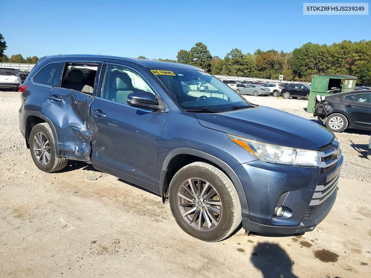 2018 TOYOTA HIGHLANDER VIN 5TDKZRFH5JS239249 — фото 4