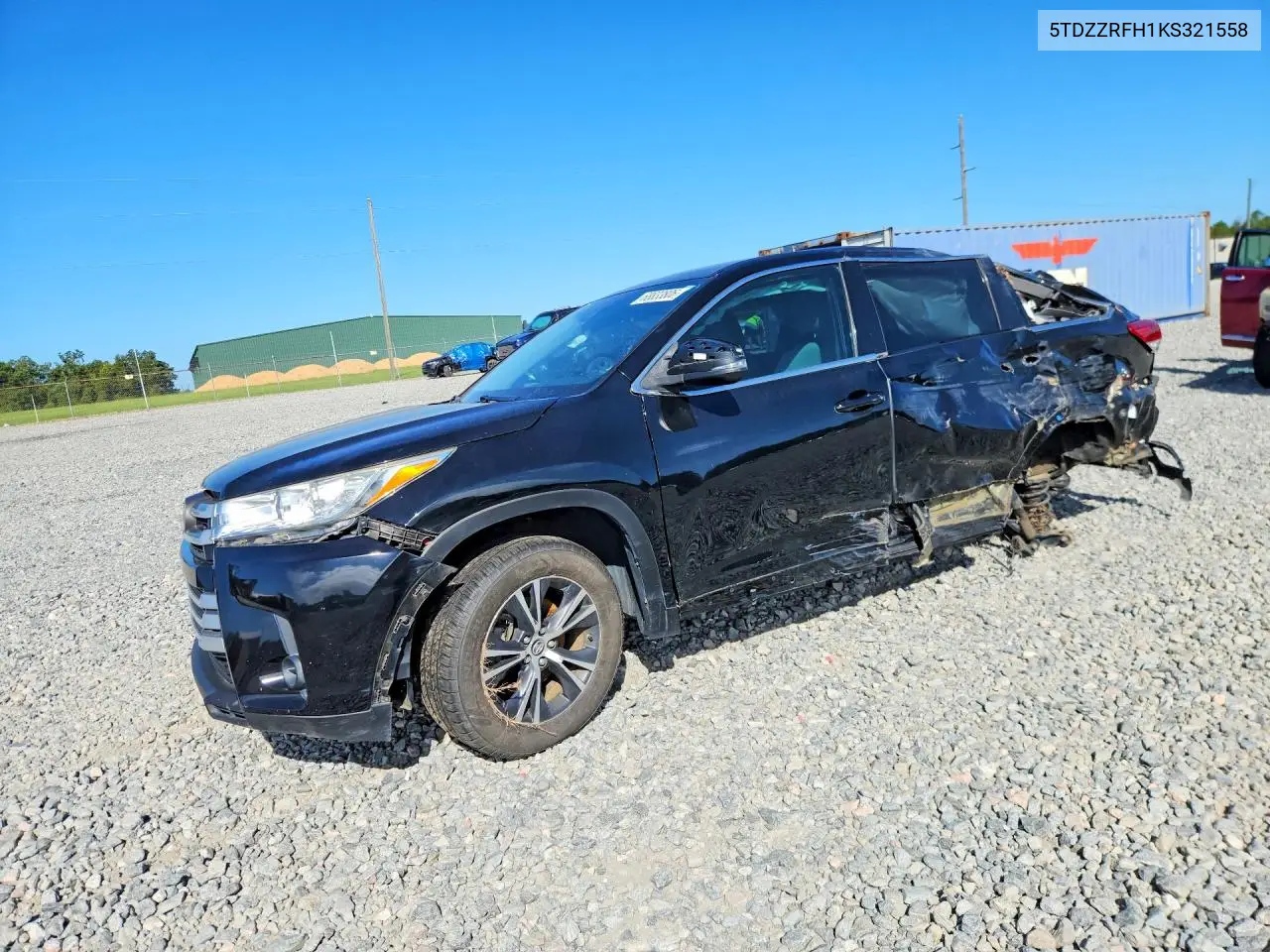 TOYOTA HIGHLANDER 2019, VIN 5TDZZRFH1KS321558