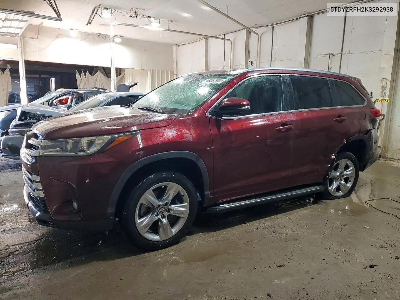 TOYOTA HIGHLANDER 2019, VIN 5TDYZRFH2KS292938