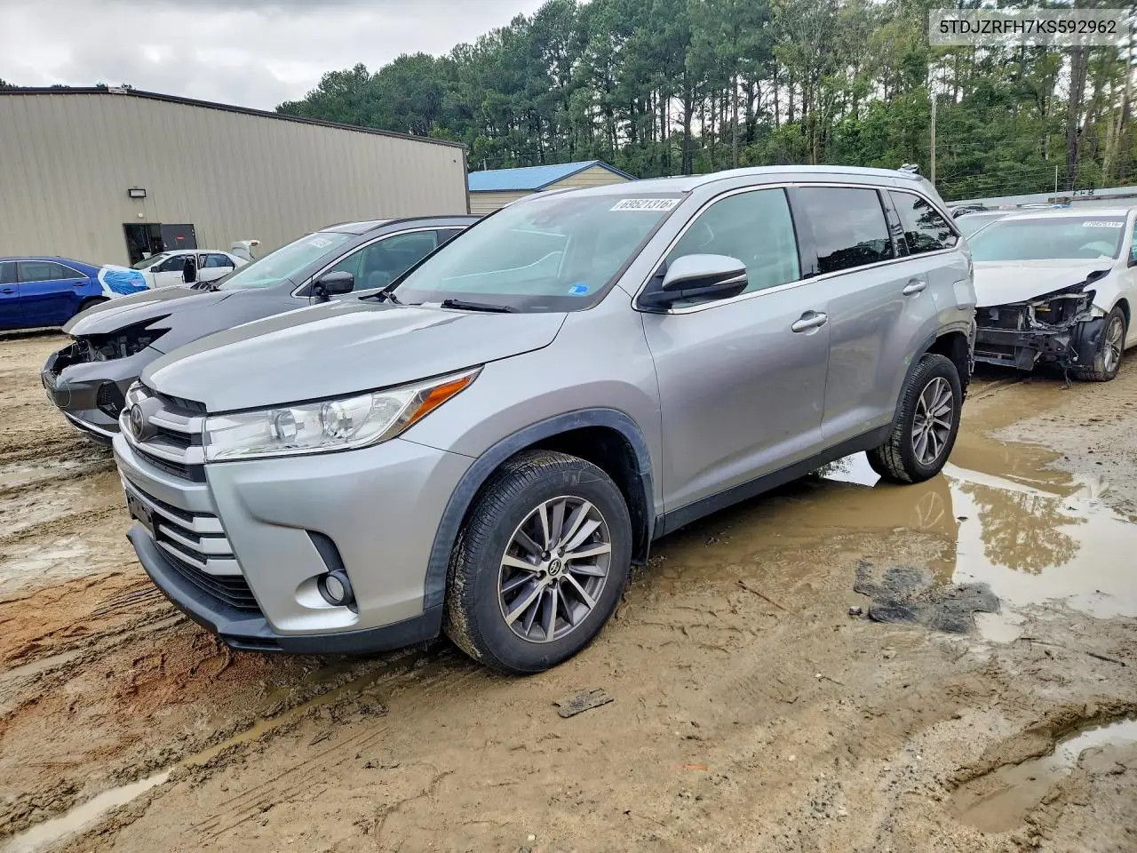 TOYOTA HIGHLANDER 2019, VIN 5TDJZRFH7KS592962