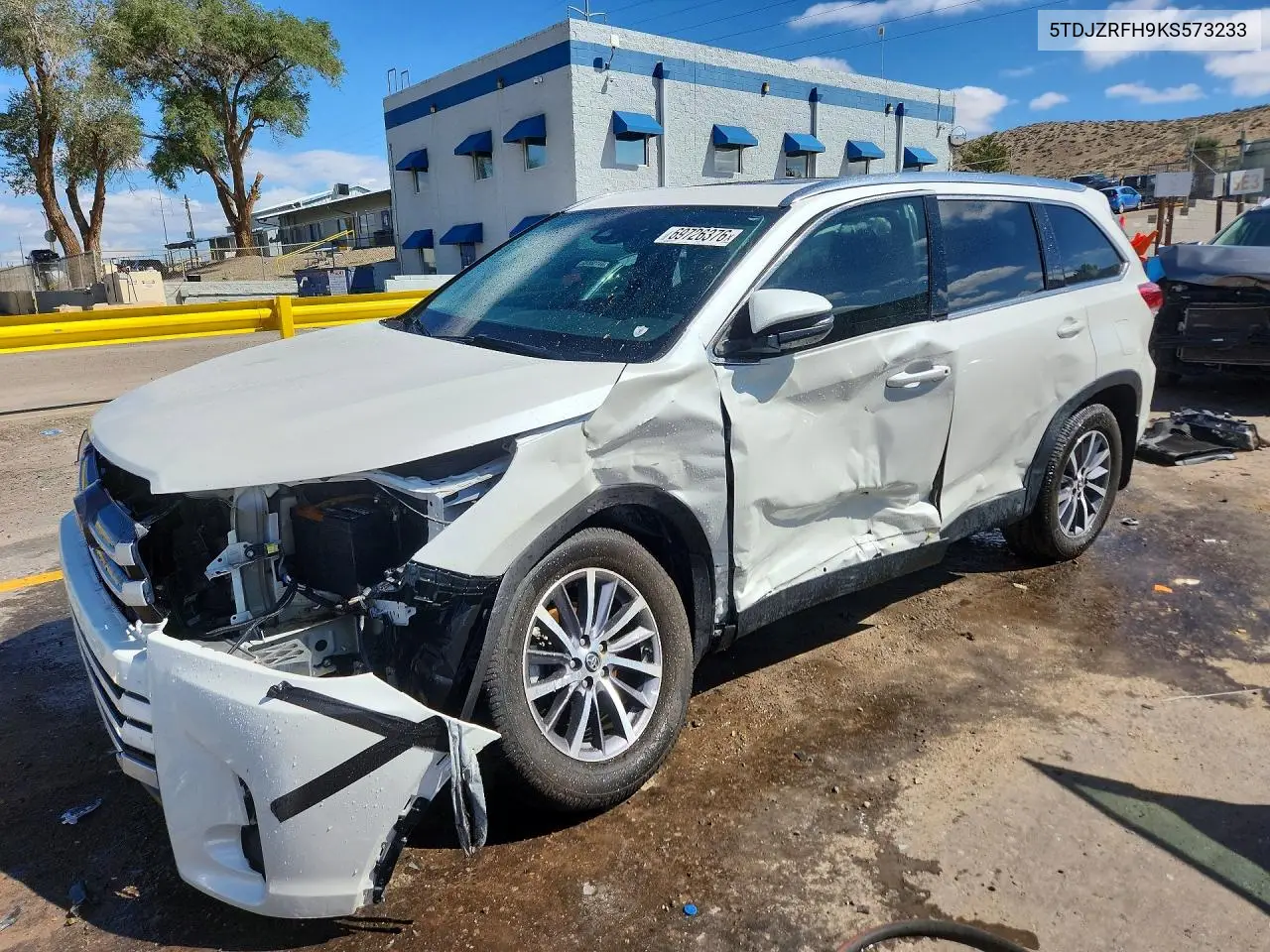 TOYOTA HIGHLANDER 2019, VIN 5TDJZRFH9KS573233