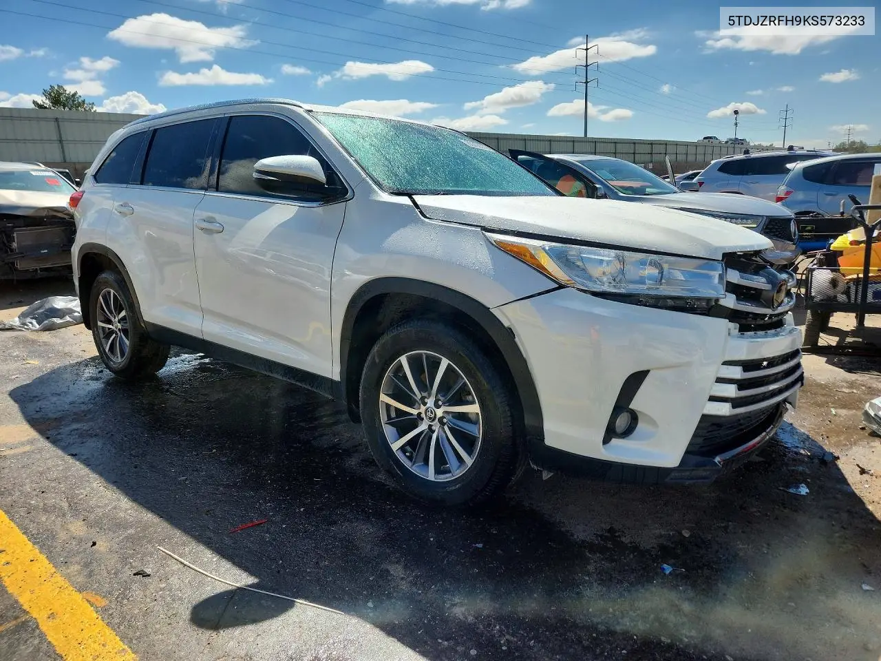 2019 TOYOTA HIGHLANDER VIN 5TDJZRFH9KS573233 — фото 4