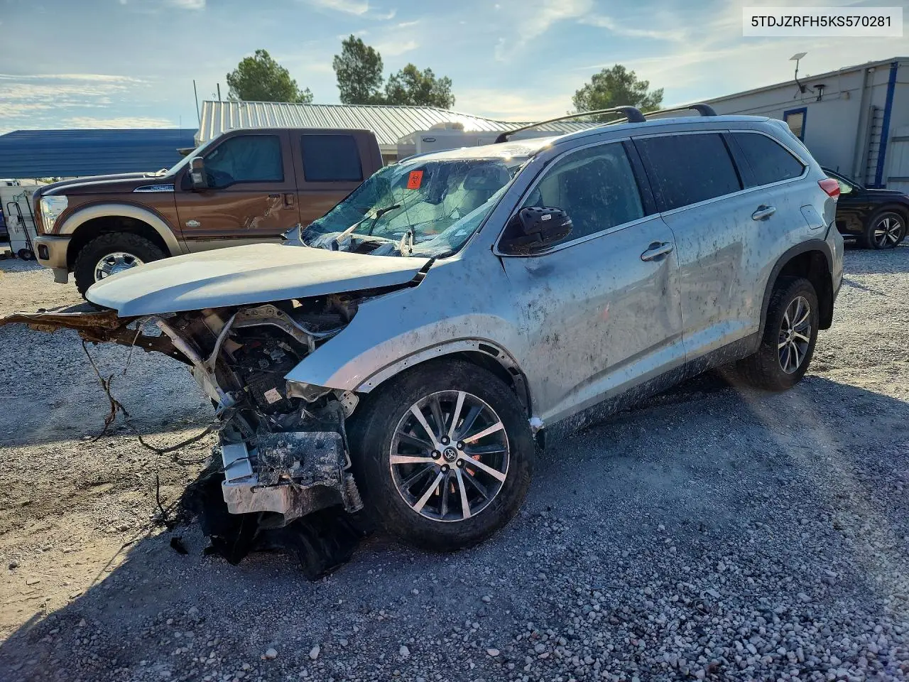 TOYOTA HIGHLANDER 2019, VIN 5TDJZRFH5KS570281