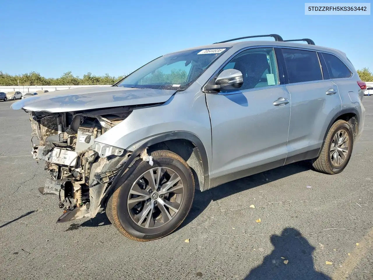 TOYOTA HIGHLANDER 2019, VIN 5TDZZRFH5KS363442