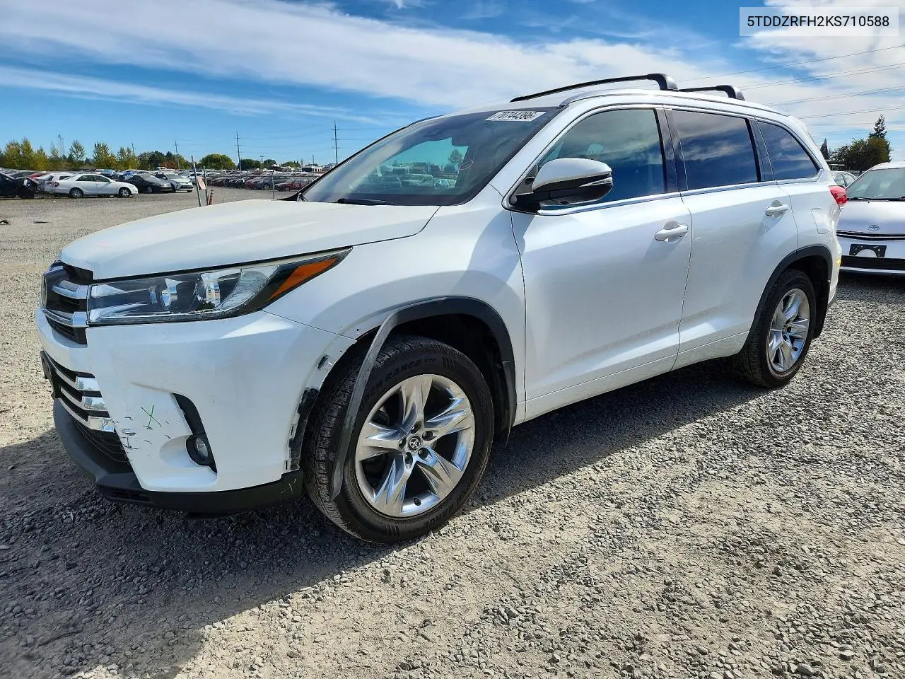 TOYOTA HIGHLANDER 2019, VIN 5TDDZRFH2KS710588