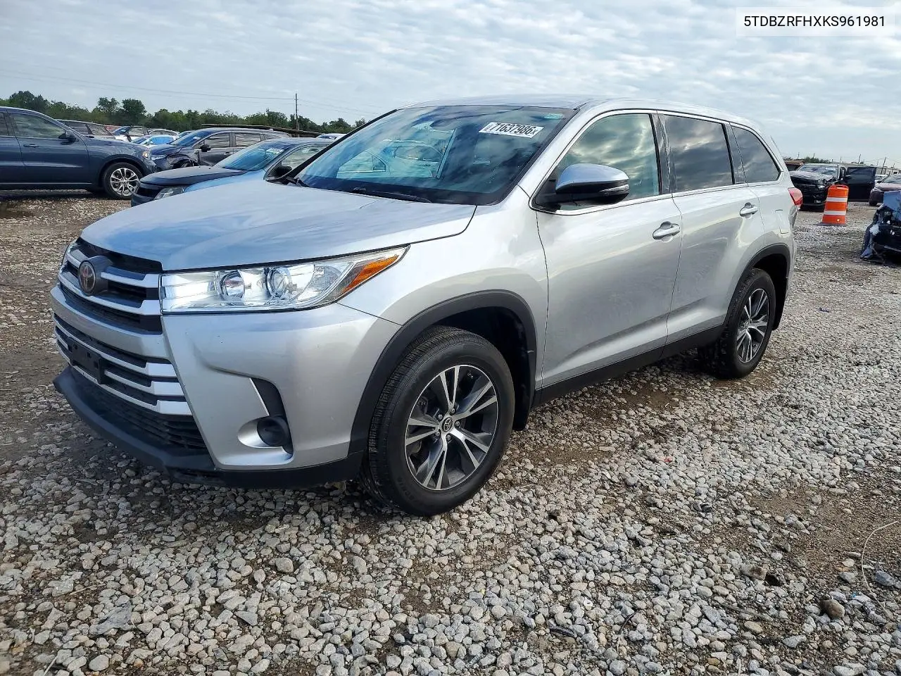 TOYOTA HIGHLANDER 2019, VIN 5TDBZRFHXKS961981