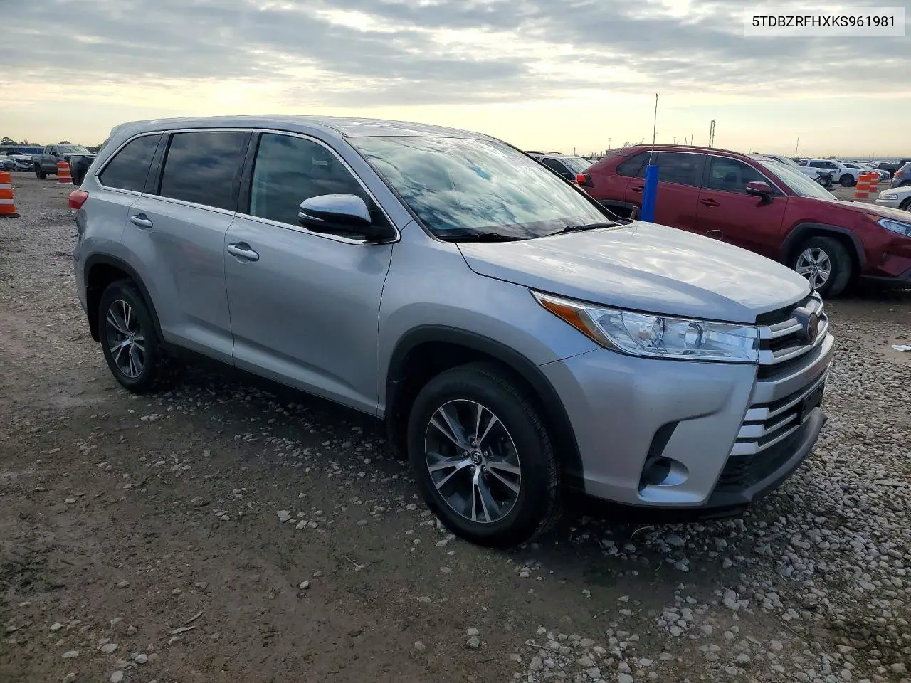 2019 TOYOTA HIGHLANDER VIN 5TDBZRFHXKS961981 — фото 4