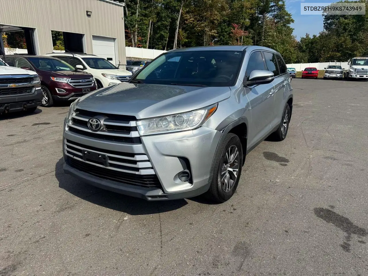 TOYOTA HIGHLANDER 2019, VIN 5TDBZRFH9KS743949