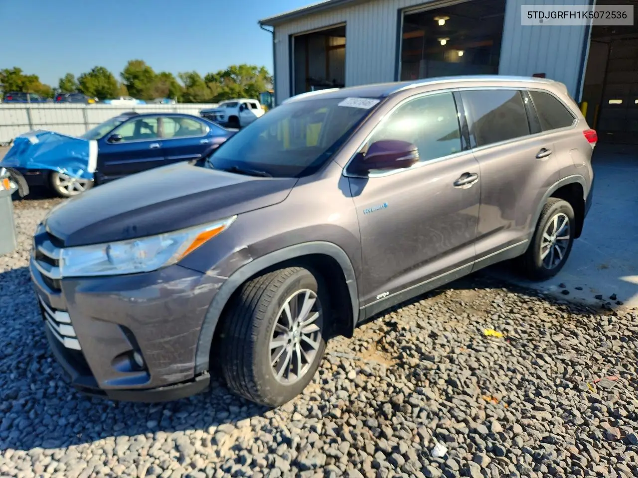 TOYOTA HIGHLANDER 2019, VIN 5TDJGRFH1K5072536
