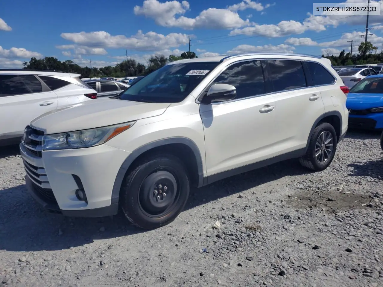 TOYOTA HIGHLANDER 2019, VIN 5TDKZRFH2KS572333