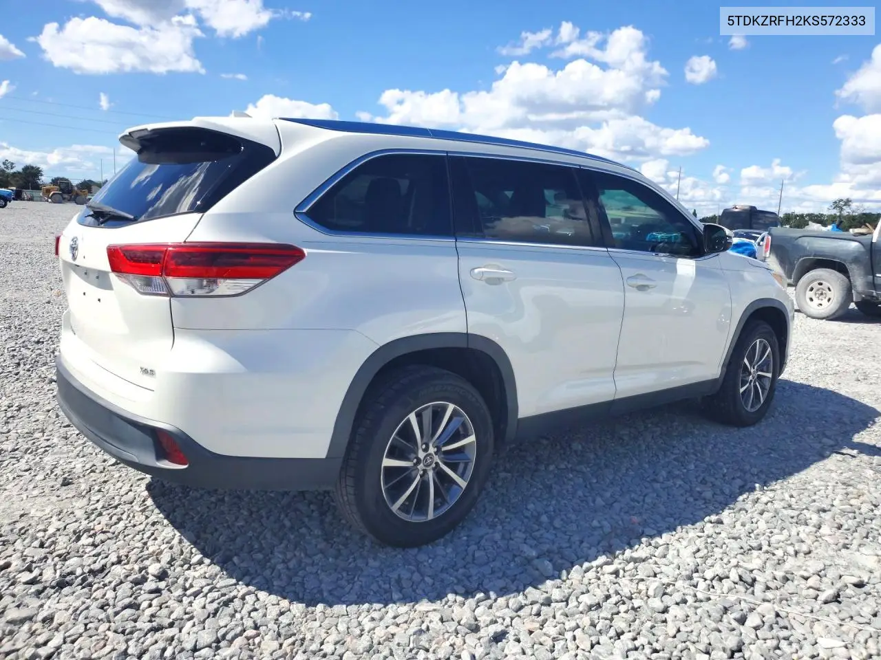 2019 TOYOTA HIGHLANDER VIN 5TDKZRFH2KS572333 — фото 3