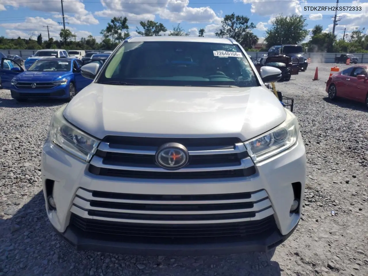 2019 TOYOTA HIGHLANDER VIN 5TDKZRFH2KS572333 — фото 5