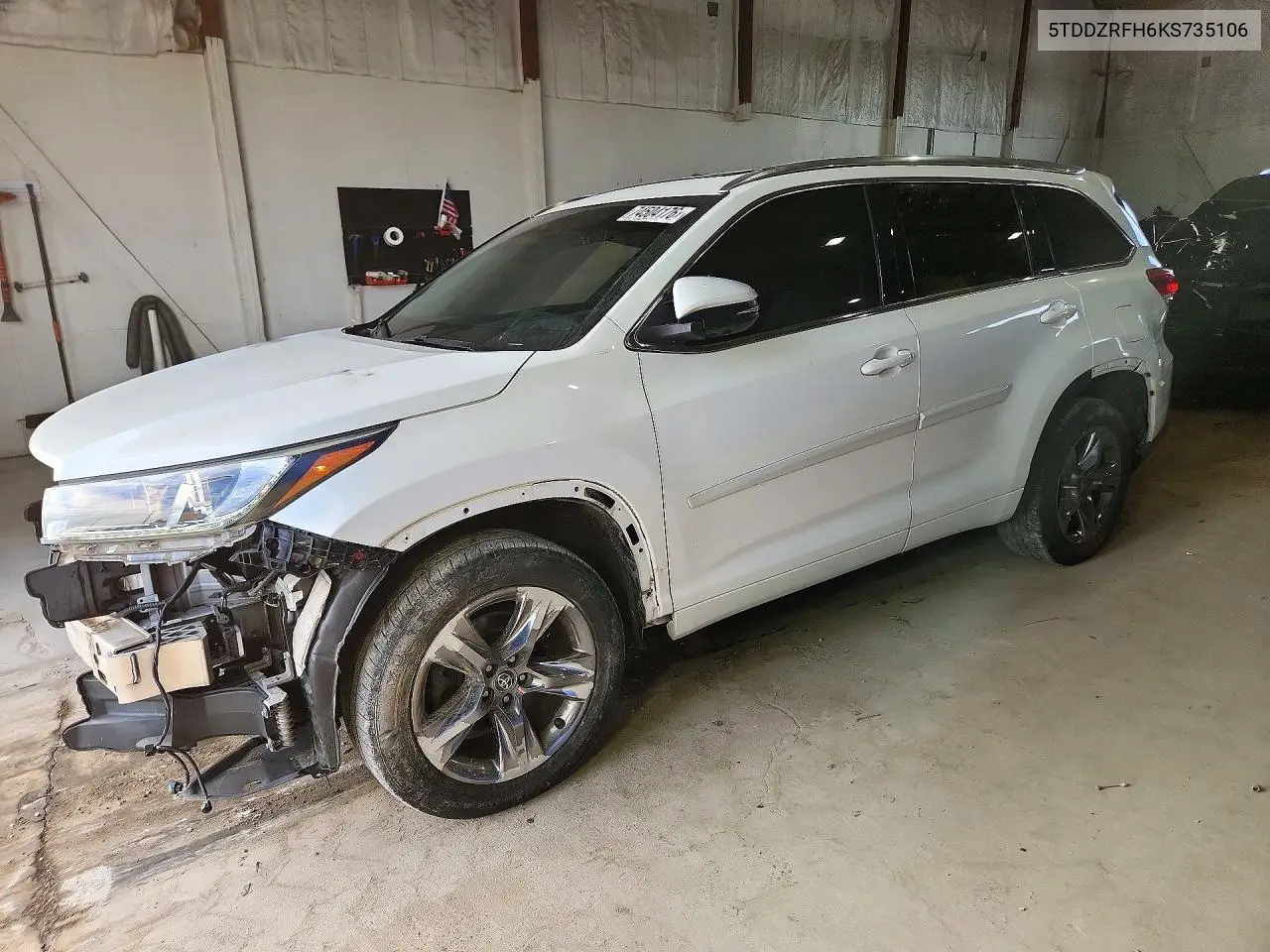 TOYOTA HIGHLANDER 2019, VIN 5TDDZRFH6KS735106