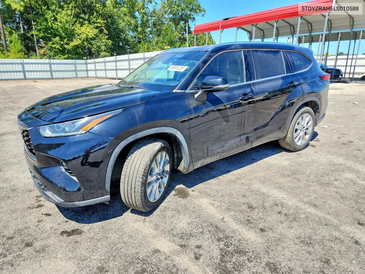 TOYOTA HIGHLANDER 2020, VIN 5TDYZRAH5LS010588