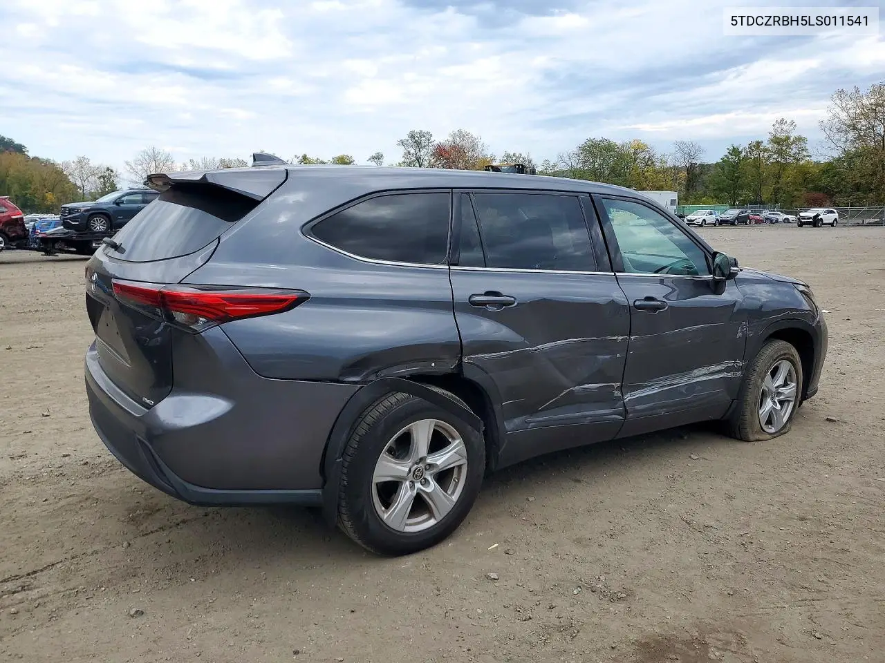 2020 TOYOTA HIGHLANDER VIN 5TDCZRBH5LS011541 — фото 3
