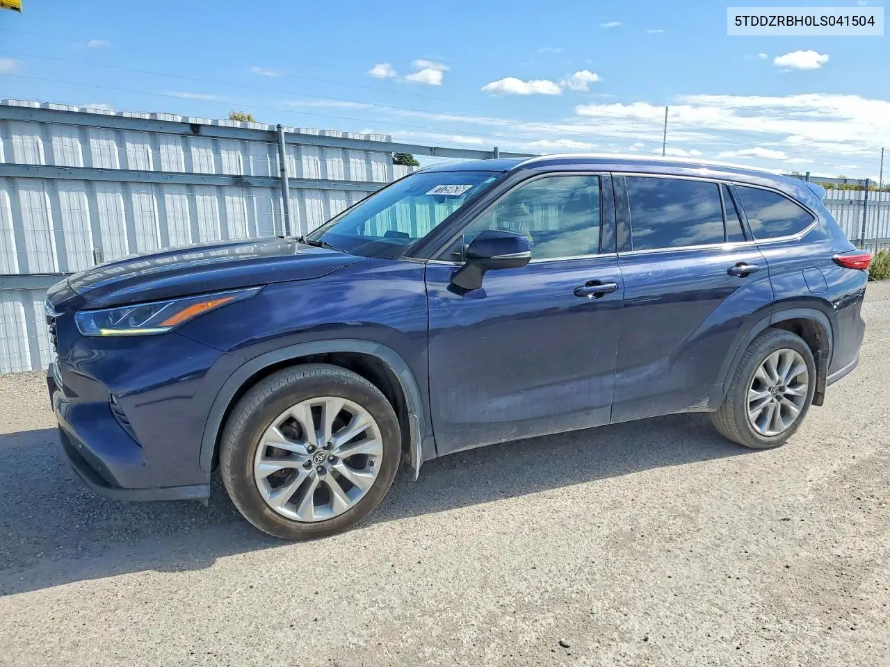 TOYOTA HIGHLANDER 2020, VIN 5TDDZRBH0LS041504
