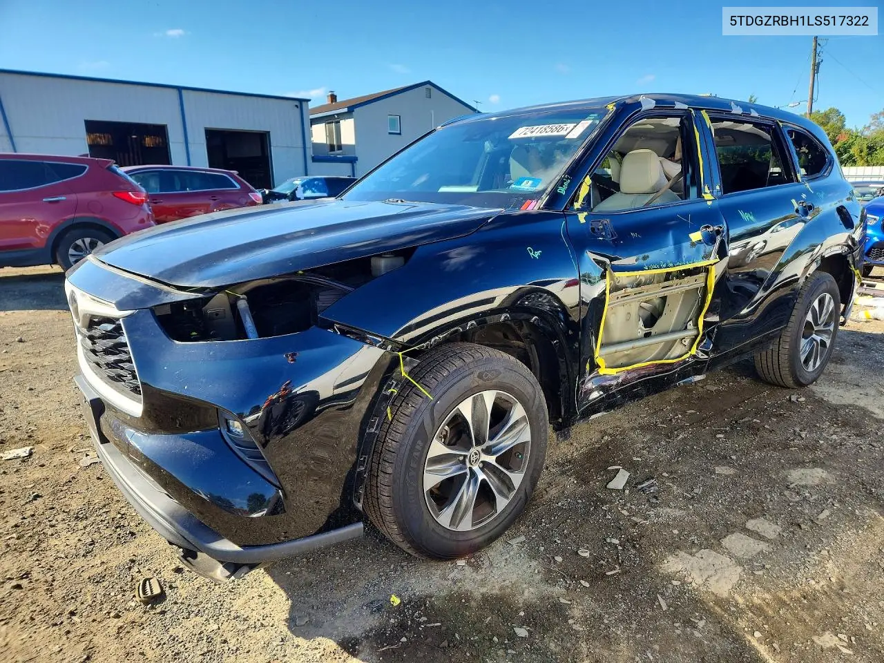 TOYOTA HIGHLANDER 2020, VIN 5TDGZRBH1LS517322